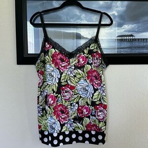 Lane Bryant Print Camisole with Lace 14/16